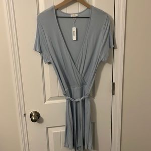 Charming Charlie large light blue romper new with tags